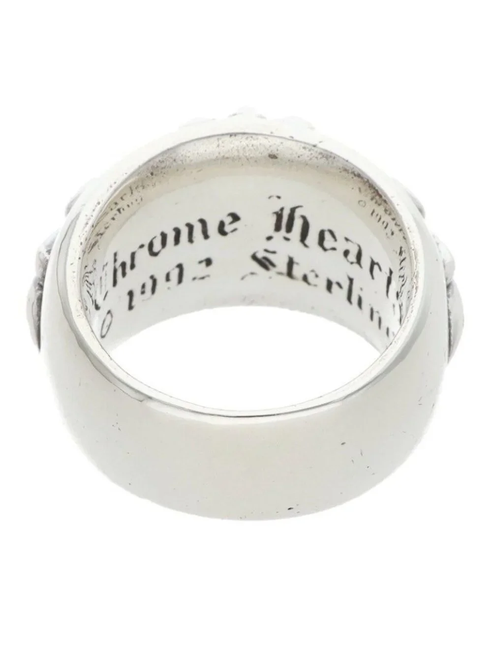 Chrome Hearts Flrl Crs Floral Cross Silver Ring